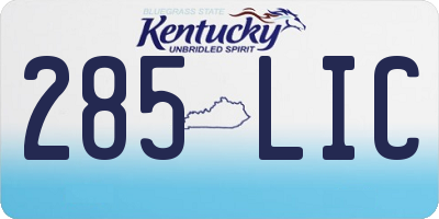 KY license plate 285LIC