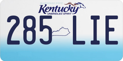 KY license plate 285LIE