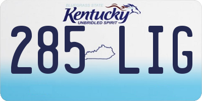 KY license plate 285LIG