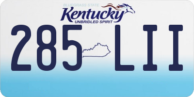 KY license plate 285LII