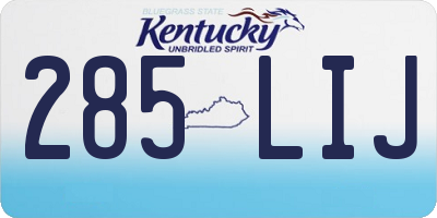 KY license plate 285LIJ