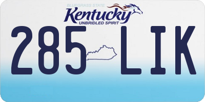 KY license plate 285LIK