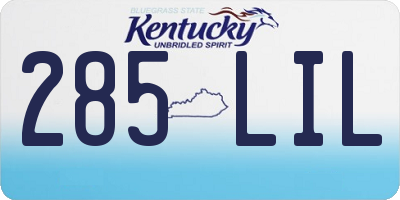 KY license plate 285LIL