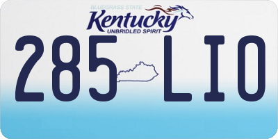 KY license plate 285LIO