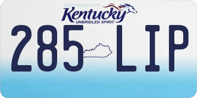 KY license plate 285LIP