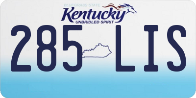 KY license plate 285LIS
