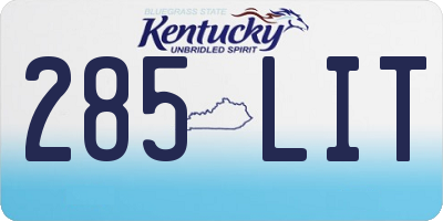 KY license plate 285LIT