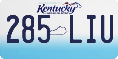 KY license plate 285LIU