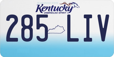 KY license plate 285LIV