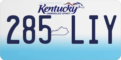KY license plate 285LIY