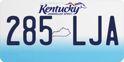KY license plate 285LJA