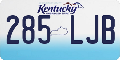 KY license plate 285LJB