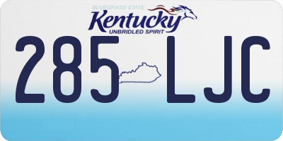KY license plate 285LJC