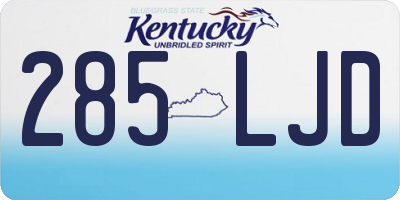 KY license plate 285LJD