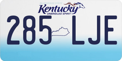 KY license plate 285LJE