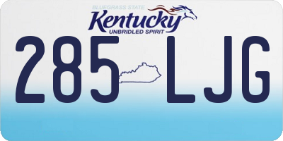 KY license plate 285LJG