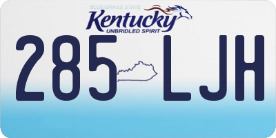 KY license plate 285LJH