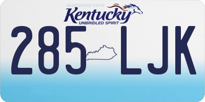 KY license plate 285LJK