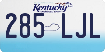 KY license plate 285LJL