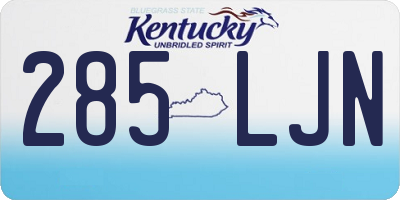 KY license plate 285LJN