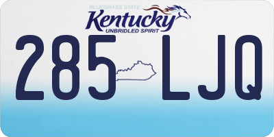 KY license plate 285LJQ