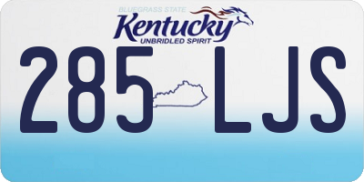 KY license plate 285LJS