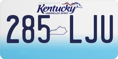 KY license plate 285LJU