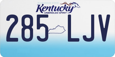 KY license plate 285LJV