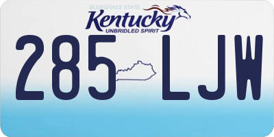 KY license plate 285LJW