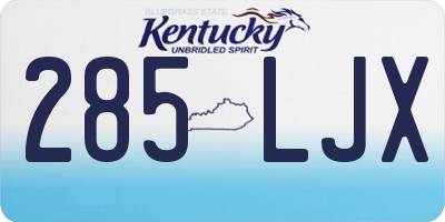 KY license plate 285LJX