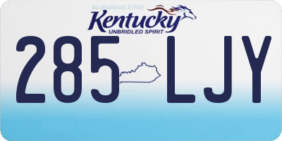 KY license plate 285LJY