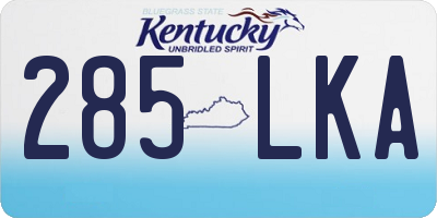 KY license plate 285LKA