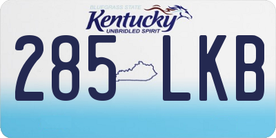 KY license plate 285LKB