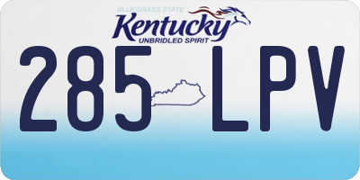 KY license plate 285LPV