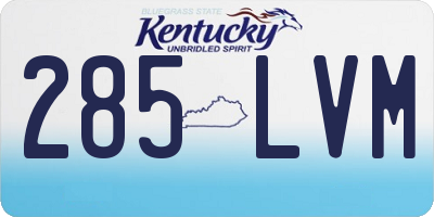 KY license plate 285LVM