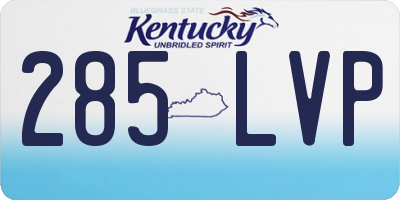 KY license plate 285LVP