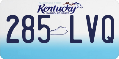 KY license plate 285LVQ