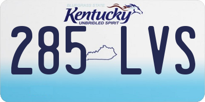KY license plate 285LVS
