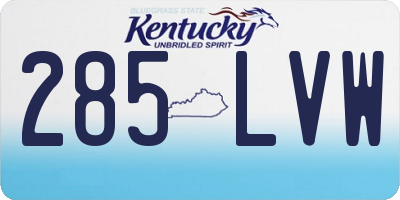 KY license plate 285LVW