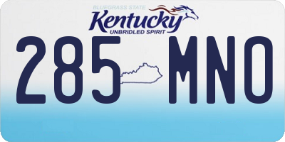 KY license plate 285MNO