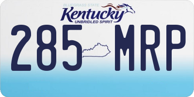 KY license plate 285MRP