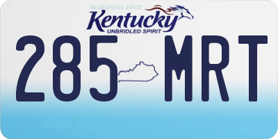 KY license plate 285MRT