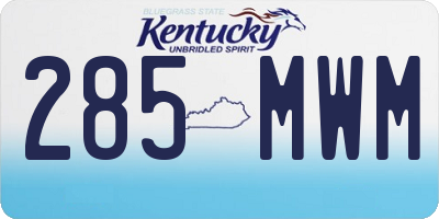 KY license plate 285MWM