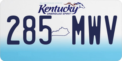 KY license plate 285MWV