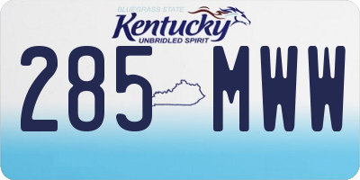 KY license plate 285MWW