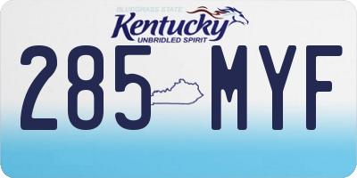 KY license plate 285MYF