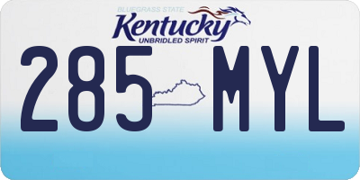 KY license plate 285MYL