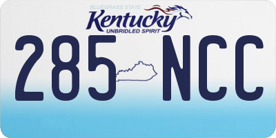 KY license plate 285NCC