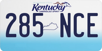 KY license plate 285NCE