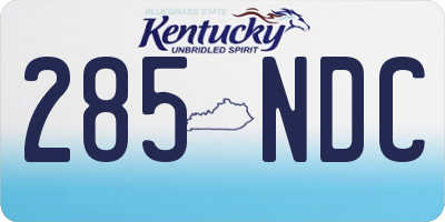 KY license plate 285NDC